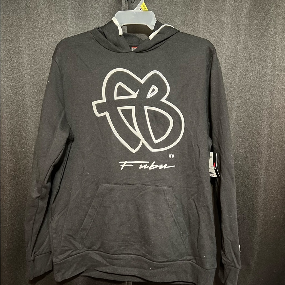 FUBU Men's Black Hoodie with White Logo